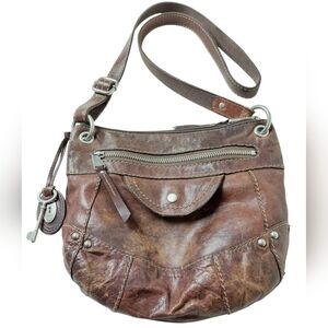Brown Leather Fossil Bag Crossbody With Adjustable Strap